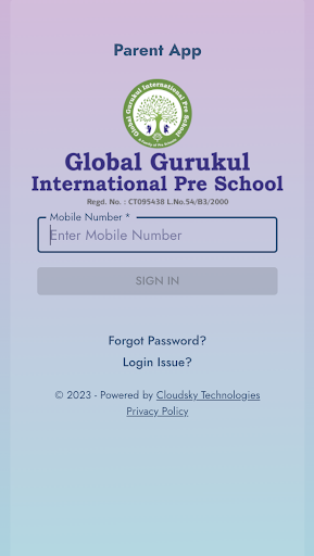 Android application Global Gurukul screenshort