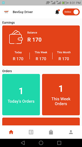 Android application Bev Guy Driver screenshort
