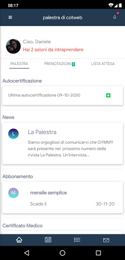 Android application Gymmy screenshort