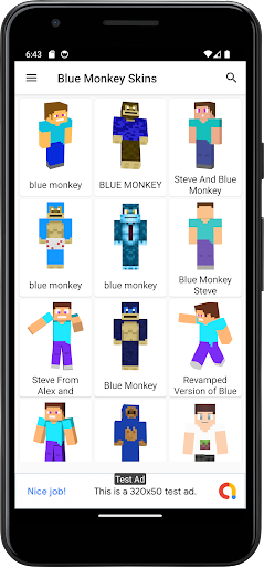 Android application Blue Monkey Skins screenshort