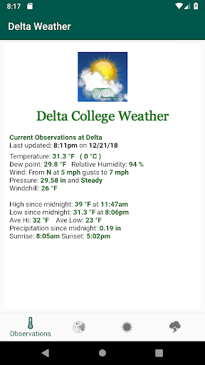 Android application DeltaWeather screenshort