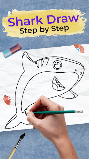 Android application Shark Draw Step by Step screenshort