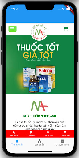 Android application Nhà thuốc Ngọc Anh Online screenshort