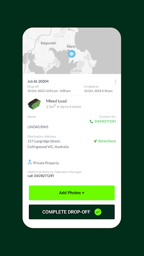 Android application EzyBin Driver screenshort