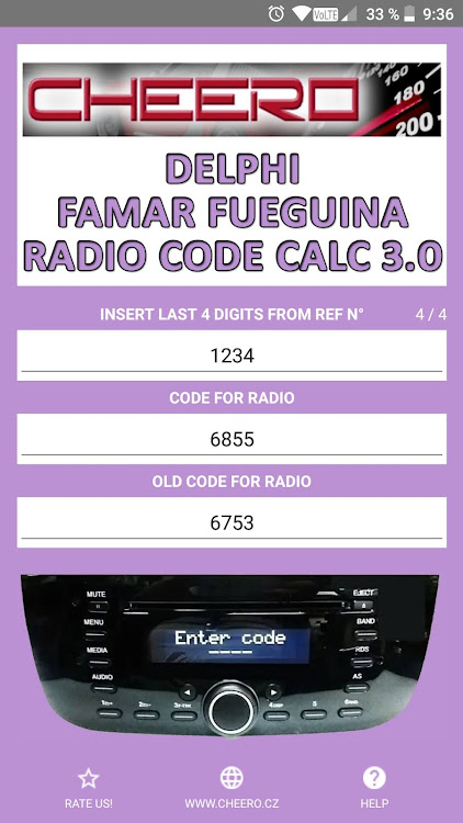RADIO CODE for DELPHI FAMAR - 8.0.1 - (Android)