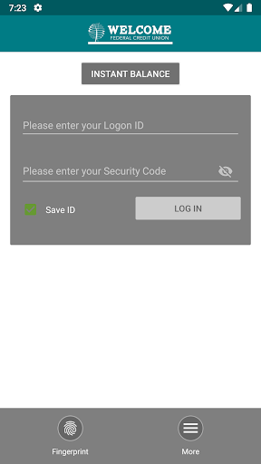 Welcome FCU Mobile Banking Screen 2