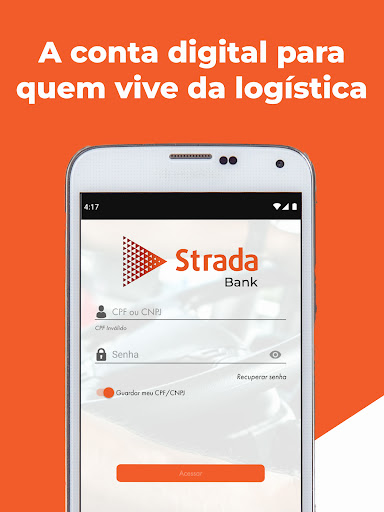 Android application Strada Bank - Conta Digital screenshort