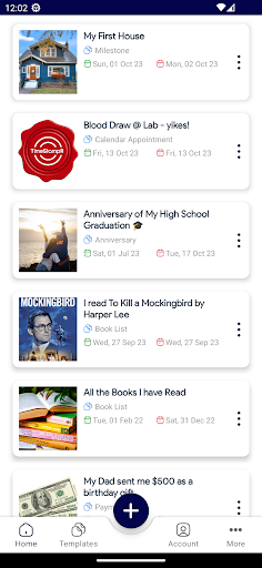 Android application TimeStampR screenshort