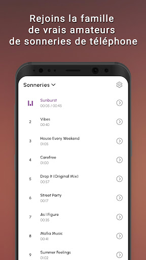 Aperçu de l'application