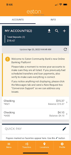 Eaton Community Bank Screen 2