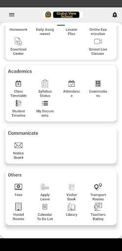 Android application Global View School screenshort