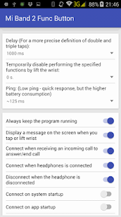 Func Button for Mi Band 2 Captura de tela