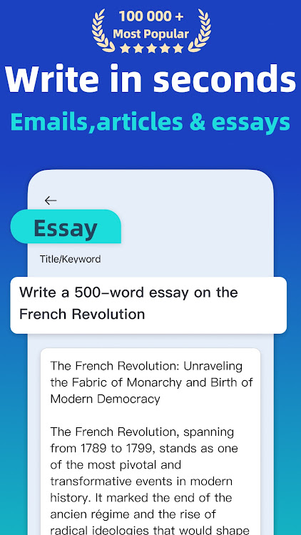 AI Writer -Essay Email Writing - 1.1.2 - (Android)