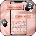 Cover Image of Download Rose Gold Silk Keyboard Theme  APK