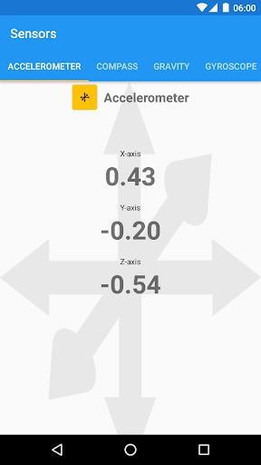 Android application Pixel & Nexus sensors screenshort