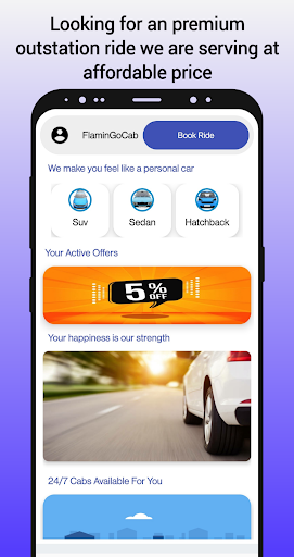 Android application FlaminGoCab : Outstation rides screenshort