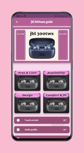 Android application jbl 300twss guide screenshort