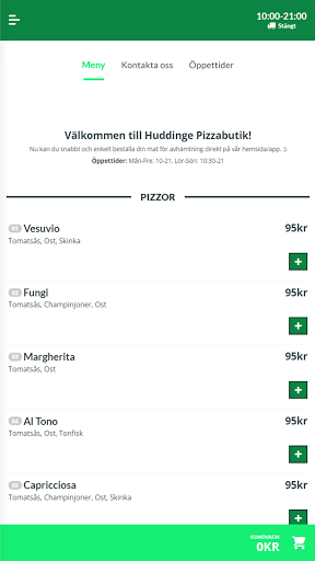 Android application Huddinge Pizzabutik screenshort