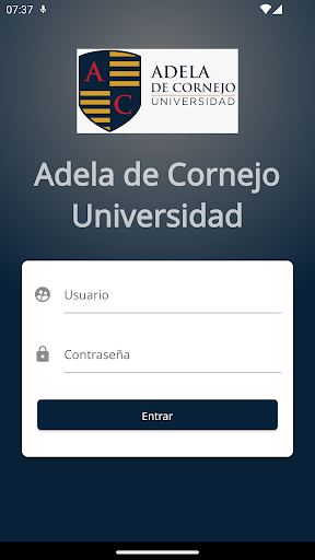 Android application Adela de Cornejo Universidad screenshort