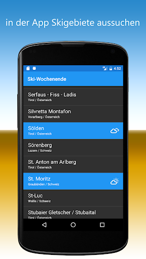 Android application Ski-Wochenende screenshort