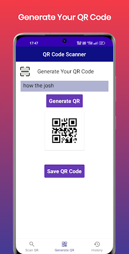 QR Code Generator & Scanner Screen 2
