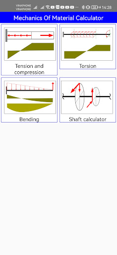 Android application Mechanics of material calculat screenshort