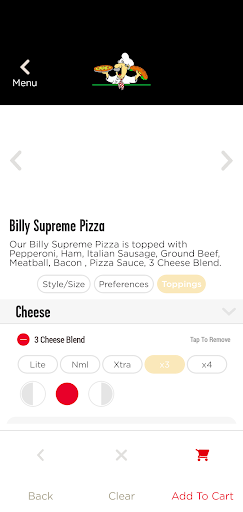 Screenshot of Mancino’s Pizza & Grinders