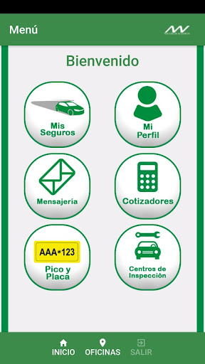 Android application Valencia Seguros screenshort
