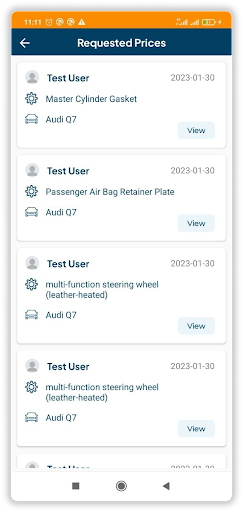 mCarFix Stockists App Screen 2