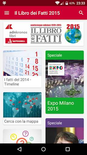 Android application LIbro dei Fatti 2015 screenshort