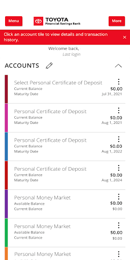 Toyota Bank Screen 2