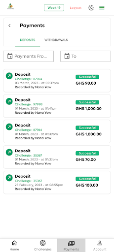52 Week Savings Challenge Screen 3