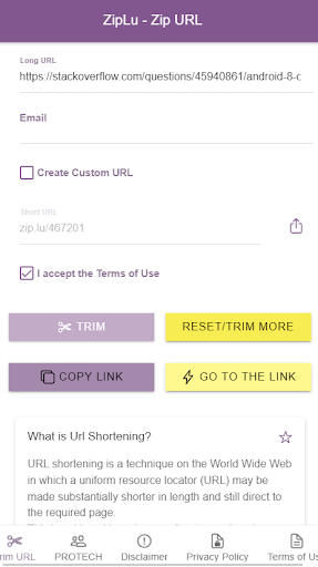 Android application ZipLu screenshort