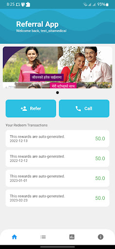 Android application Referrals screenshort