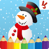 Kids coloring book:  Christmas icon