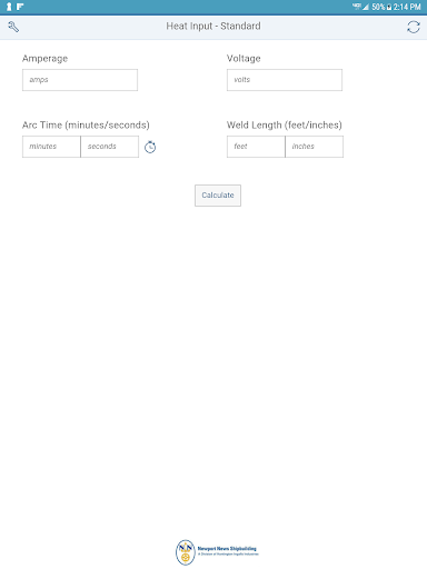 HII-NNS Weld Heat Input Calcul Screen 2