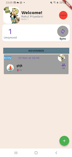 Android application BSKEvents screenshort