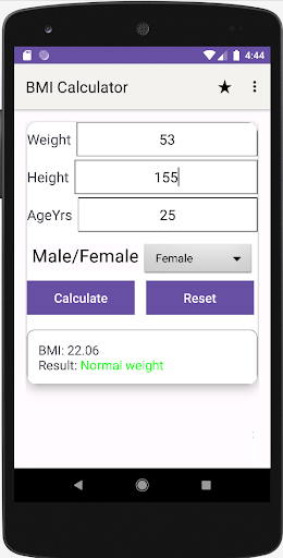 BMI Calculator 2023 Screen 3