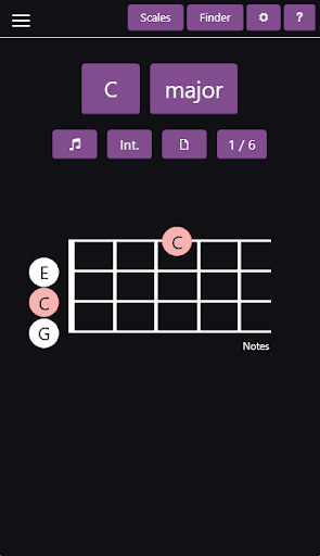 Android application Ukulele Chords & Scales screenshort