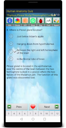 Human Anatomy Quiz Screen 3