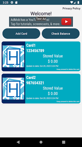 HOLO Card Balance Screen 2