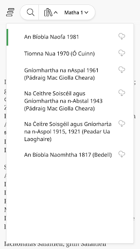 Android application An Bíobla Naofa (Irish Bible) screenshort