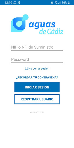 Android application Aguas de Cádiz Oficina Virtual screenshort