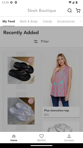 Android application Sleek Boutique screenshort