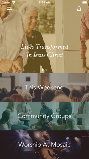 Android application Mosaic Church screenshort