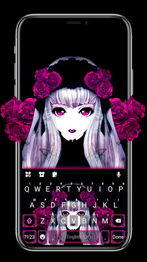 Android application Gothic Creepy Girl Keyboard Ba screenshort