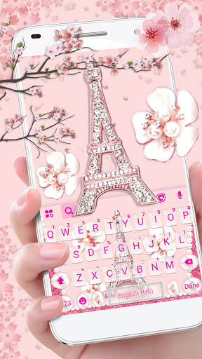 Android application Pink Diamond Paris Keyboard Ba screenshort