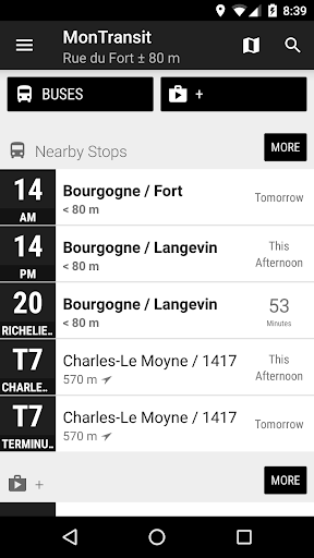 Android application Chambly-Richelieu-Carignan Bus screenshort