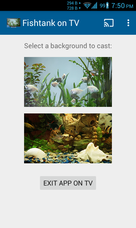 Android application Fish Tank on TV via Chromecast screenshort