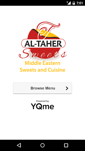 Android application Al-Taher Middle Eastern Sweets screenshort
